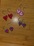 Hand Sewn Heart Shaped Earrings