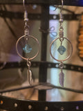 Bicone Crystal Feather Hoop Earrings