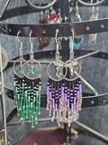 Beaded Hoop Dangle Earrings